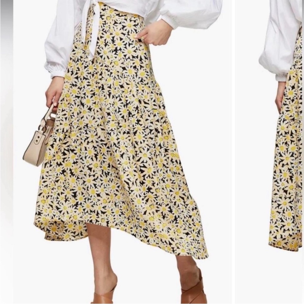 Topshop (ASOS) Daisy Tiered Midi Skirt (Size 8)